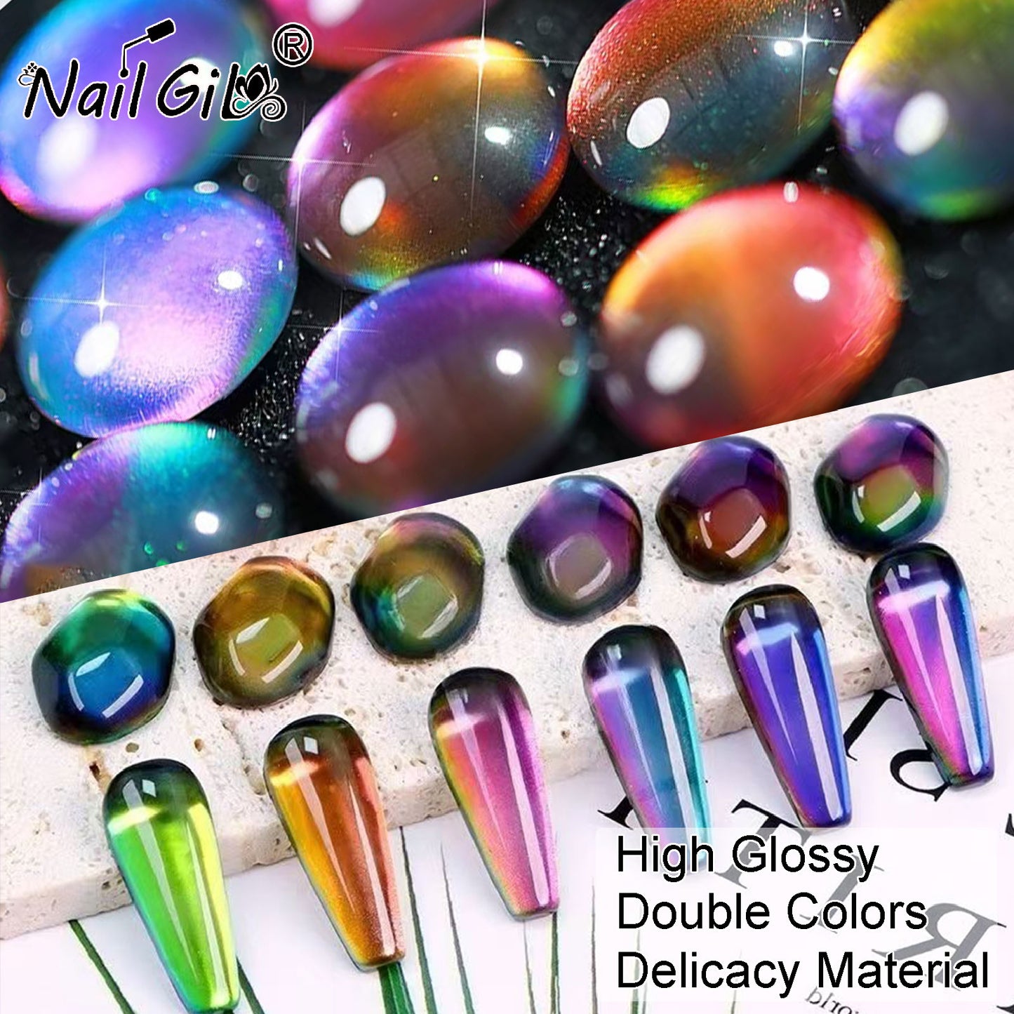 NAILGIL 9D Glass Cat Eye Set-8PCS